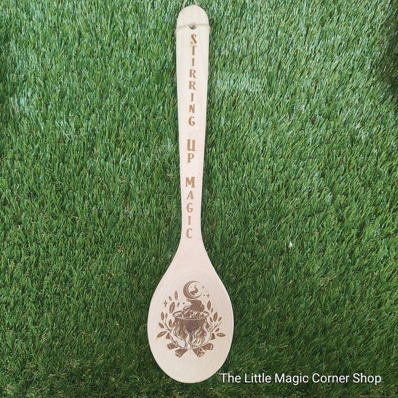 Laser Engraved Wooden Spoon - Stirring up Magic