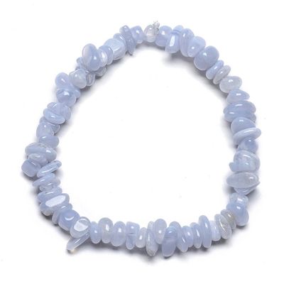 Blue Lace Agate - Elasticated Chip Bracelet