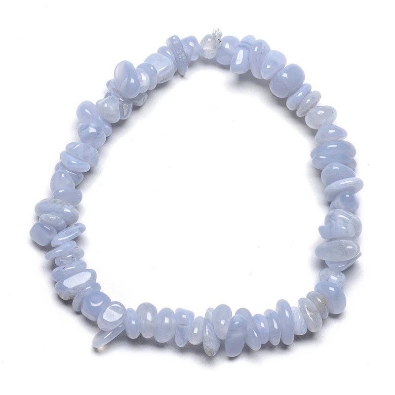 Blue Lace Agate - Elasticated Chip Bracelet