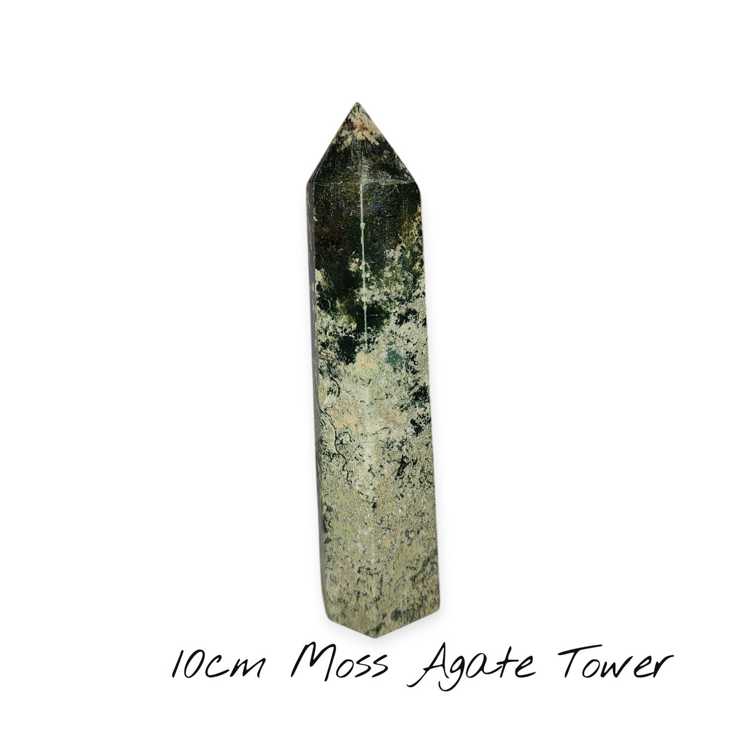 10cm Moss Agate Tower
