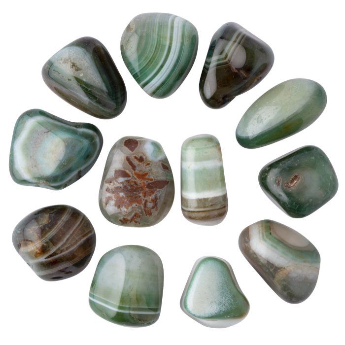 Banded Green Agate Tumblestone