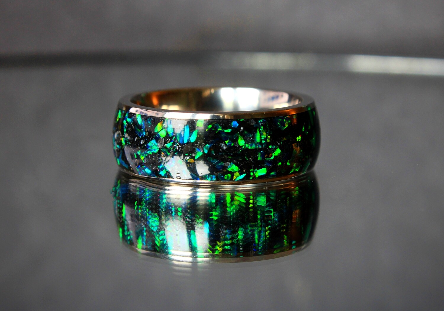 Black Matrix Honduran Opal Ring