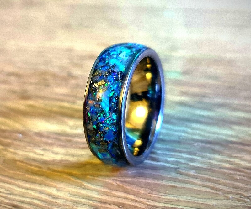 Ice Age Opal Galaxy Ring