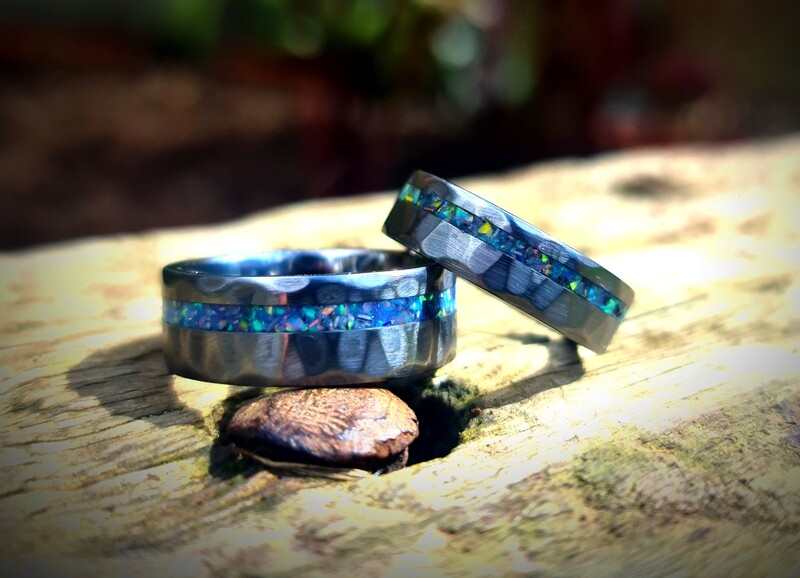 Hammered Ice Galaxy Ring