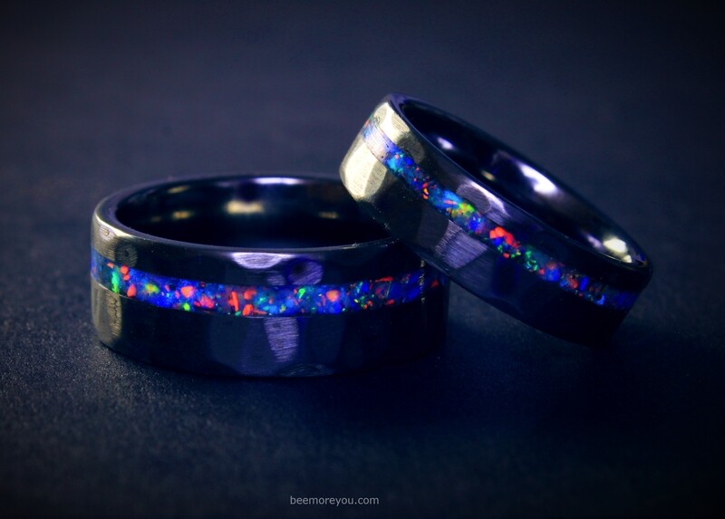 Hammered Ice Galaxy Ring