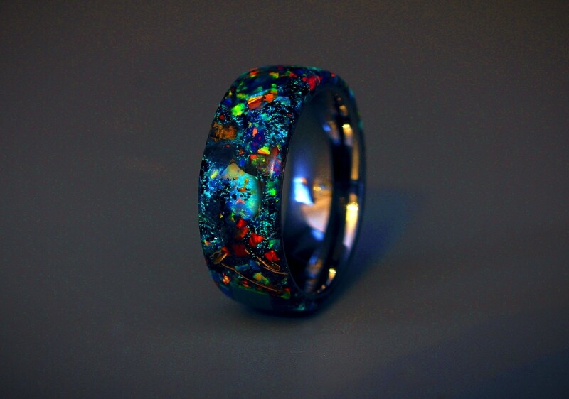 Black Crystal Galaxy Ring