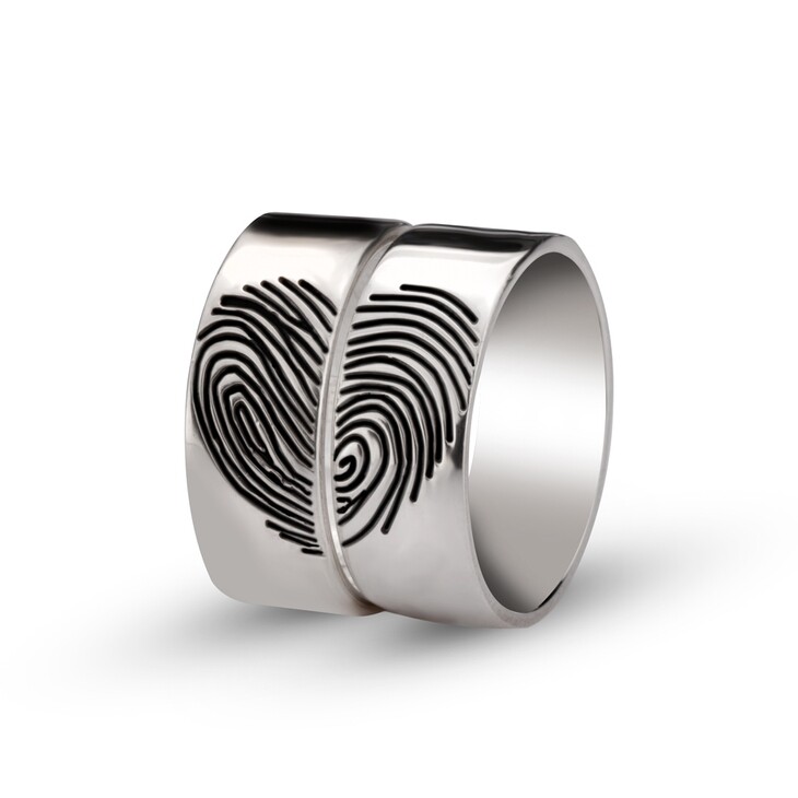 His And Hers Fingerprint Ring Set