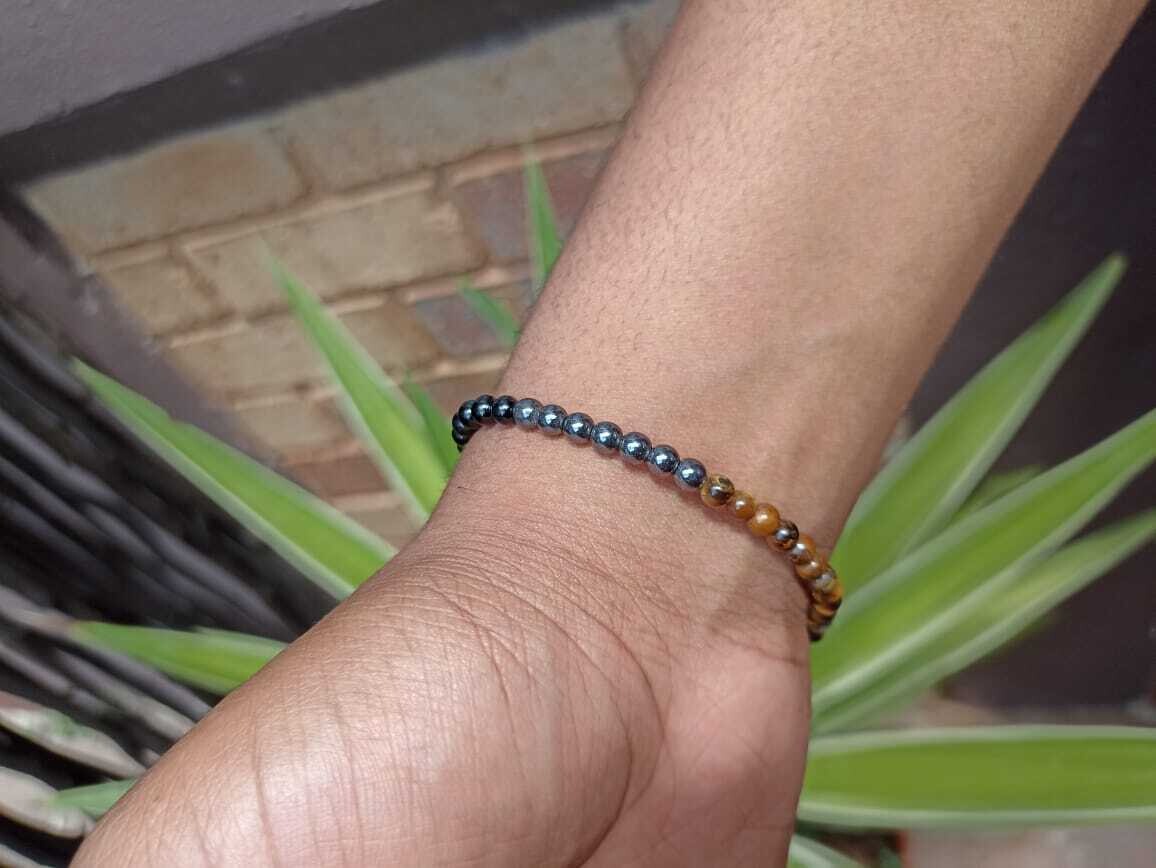 Triple protection 4mm bead elastic bracelet