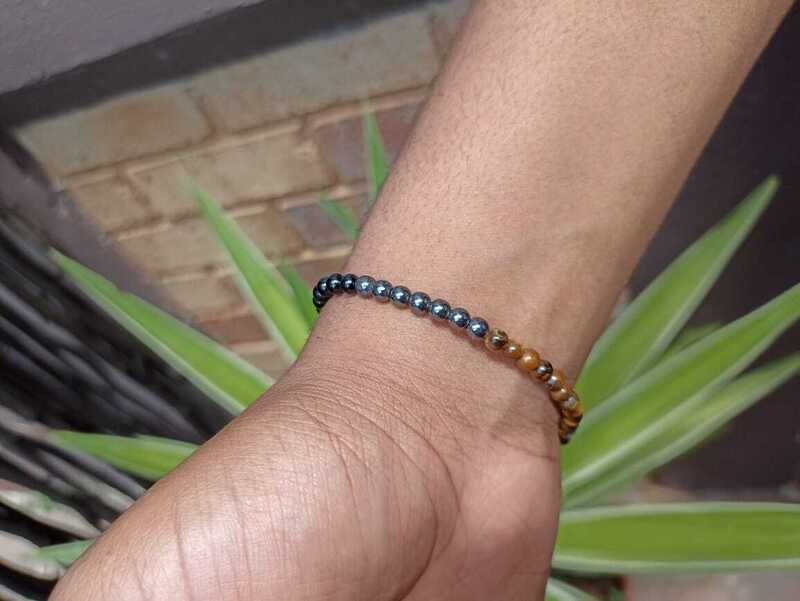 Triple protection 4mm bead elastic bracelet