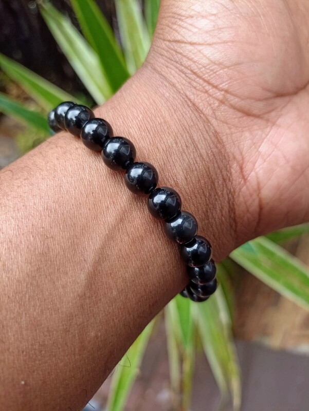 Pixui (Feng Shui) Obsidian and Citrine elastic bracelet