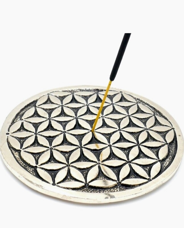 Aluminium Flower of Life Incense Holder
