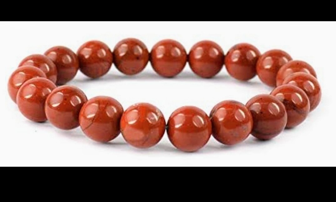 Red Jasper bead elastic bracelet (for confidence and energy)