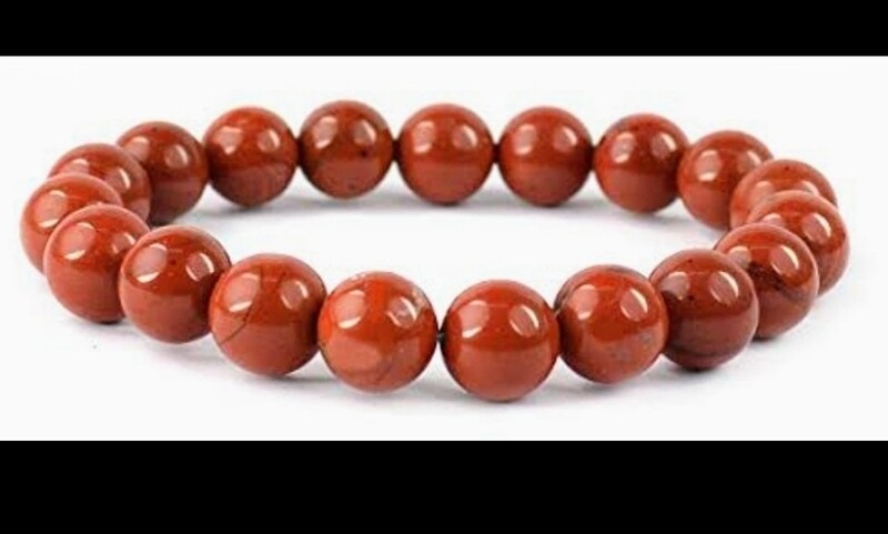 Red Jasper bead elastic bracelet (for confidence and energy)