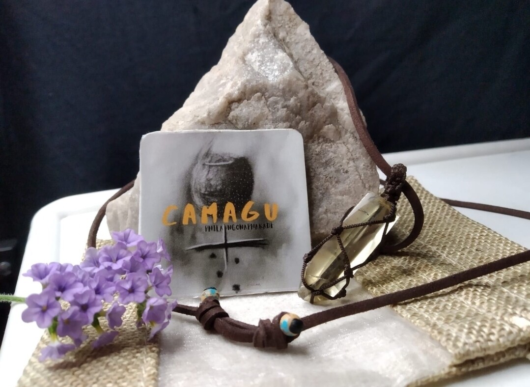 Citrine Macrame necklace (for self esteem &amp; positive energy)