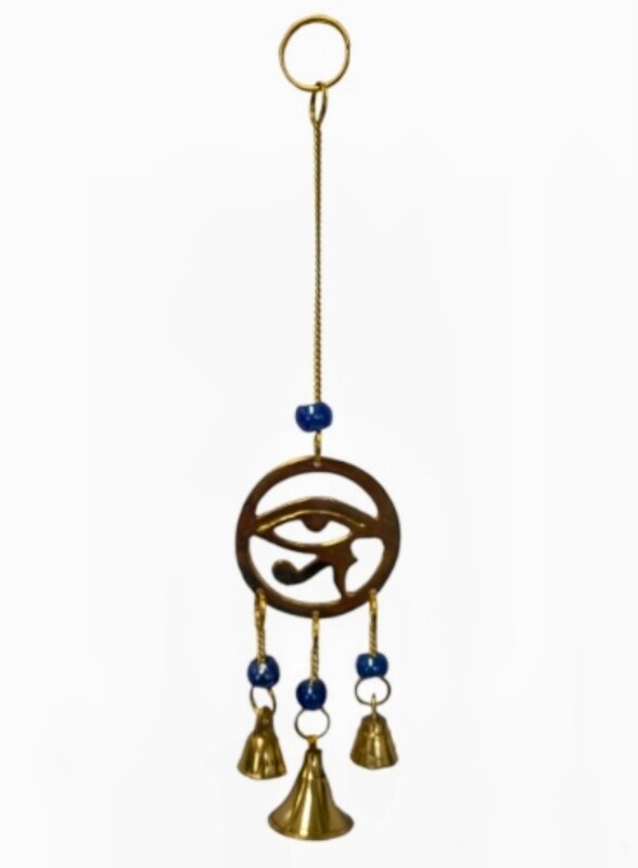 Eye of Horus Hanging brass, bells &amp; beads