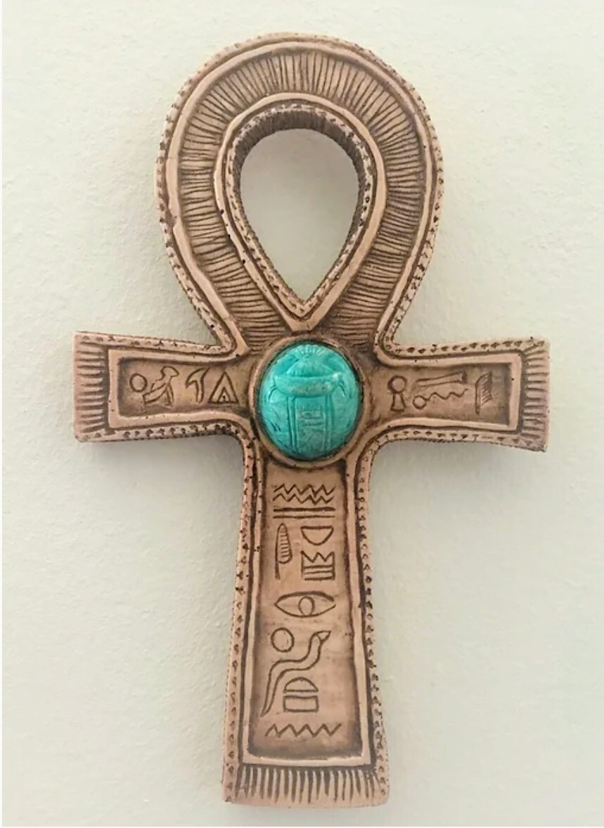 Egyptian Ankh with Scarab wall Art