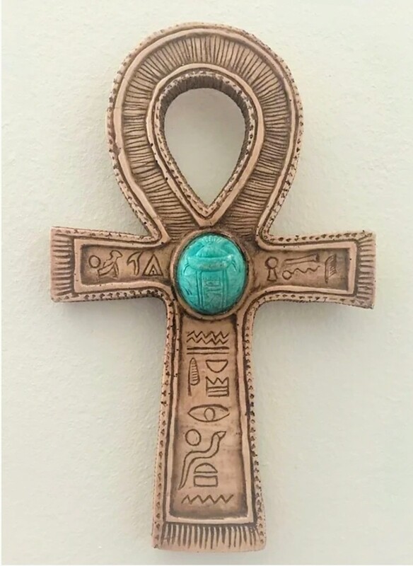Egyptian Ankh with Scarab wall Art