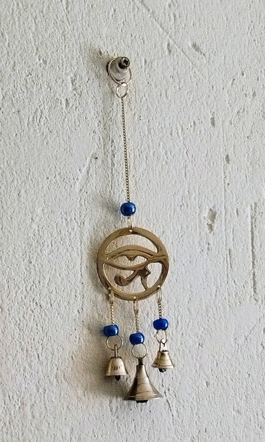 Eye of Horus Hanging brass, bells &amp; beads