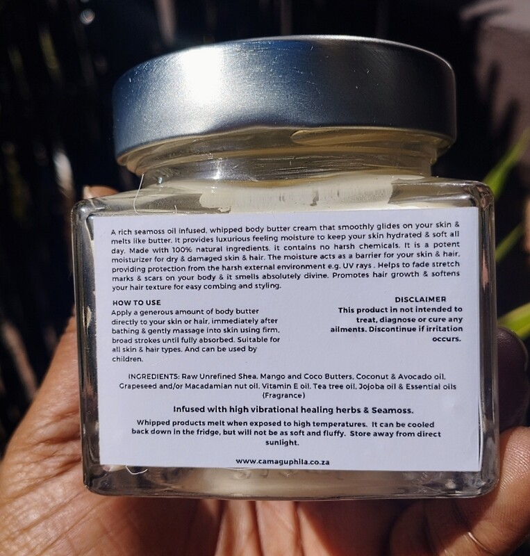 SEA MOSS WHIPPED BODY BUTTER -WITH OPTIONAL NEEM 215g