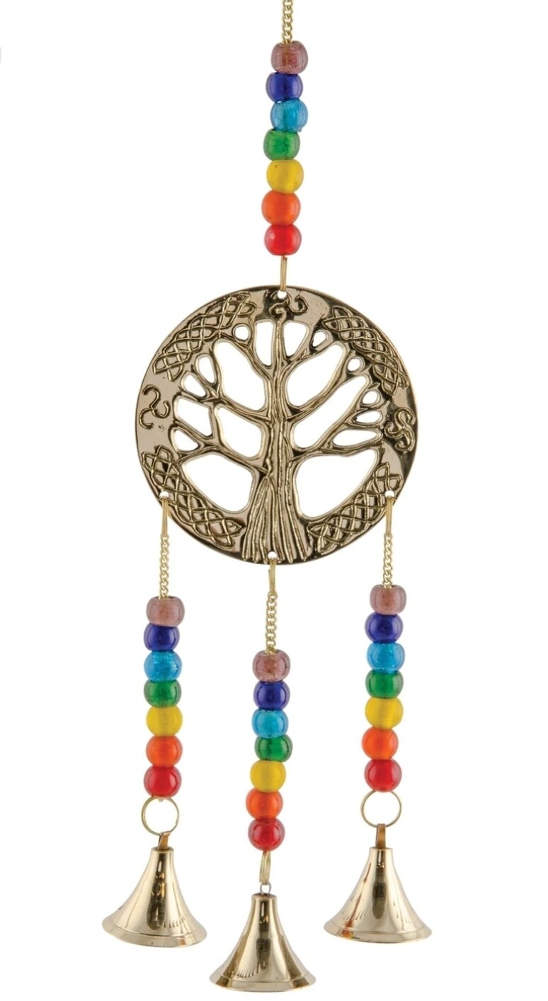 Tree of Life Hanging brass, bells &amp; beads