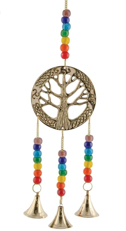 Tree of Life Hanging brass, bells &amp; beads