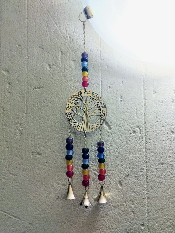 Tree of Life Hanging brass, bells &amp; beads