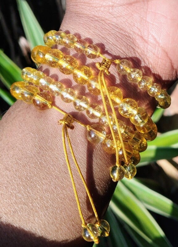 Citrine bead bracelet (elastic or adjustable)