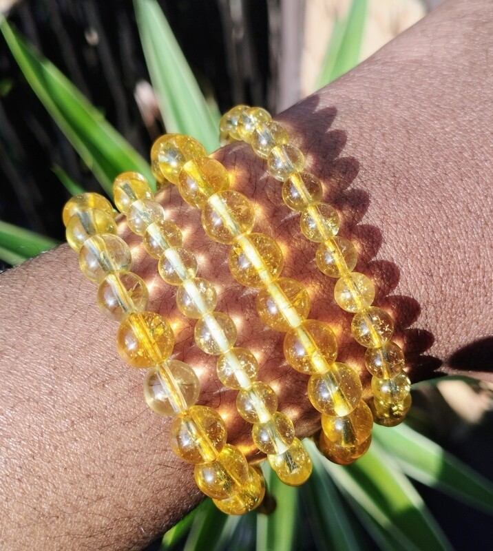 Citrine bead bracelet (elastic or adjustable)