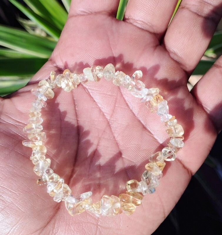 Citrine chip bracelet (elastic or adjustable)