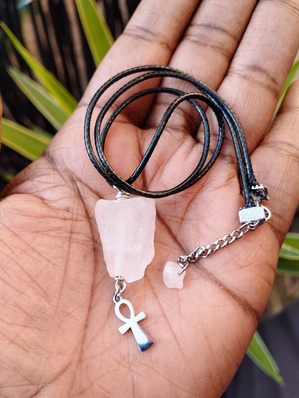 Rose quartz necklace  (for love)