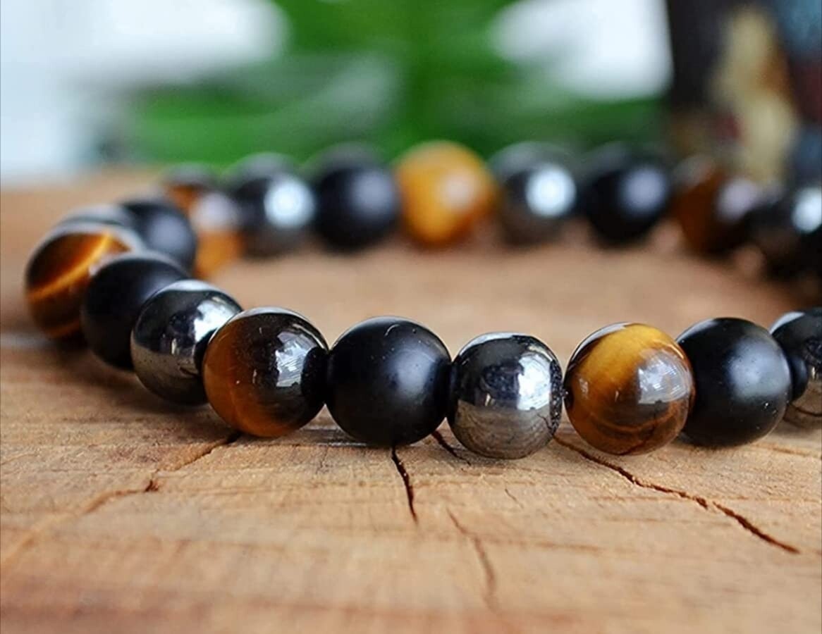 Triple protection 8mm or 10mm bead bracelet 