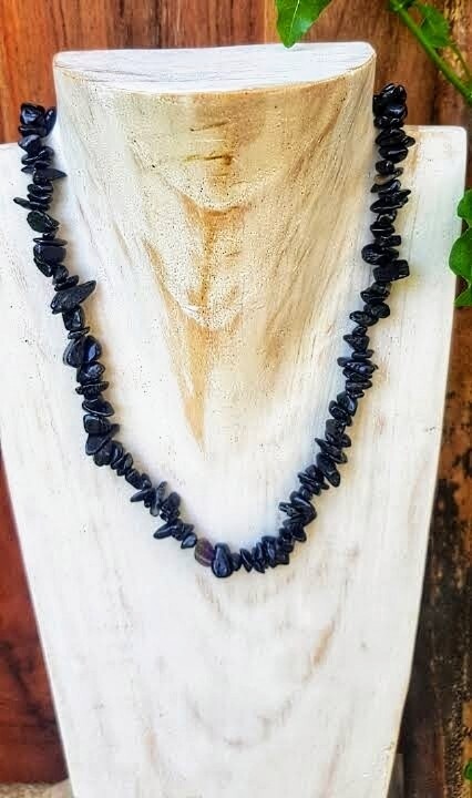 Black Tourmaline chip necklace 