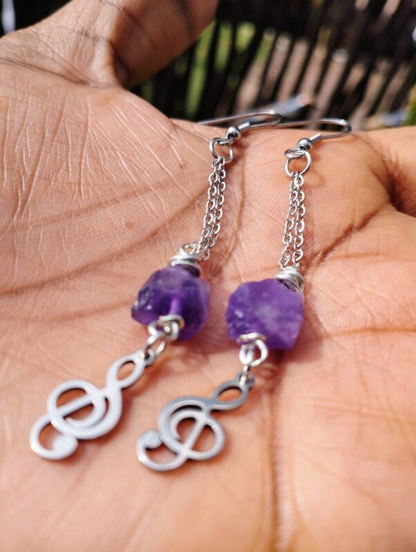 Amethyst Octave earrings (stainless steel)
