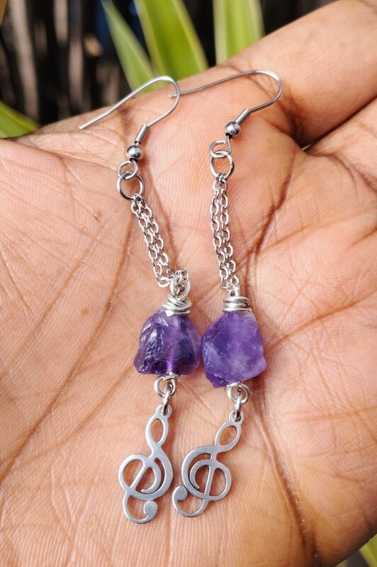 Amethyst Octave earrings (stainless steel)