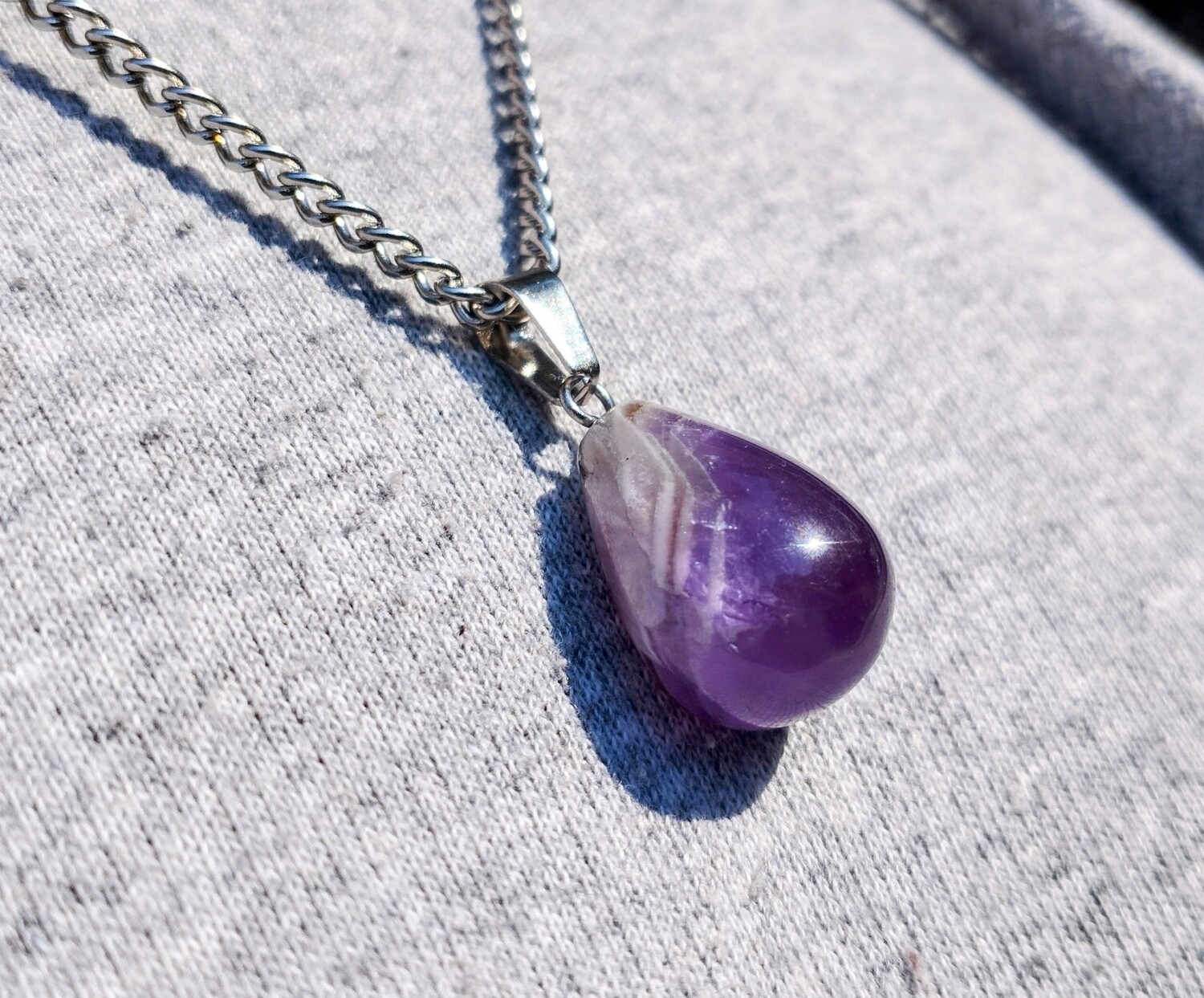 Amethyst drop pendant