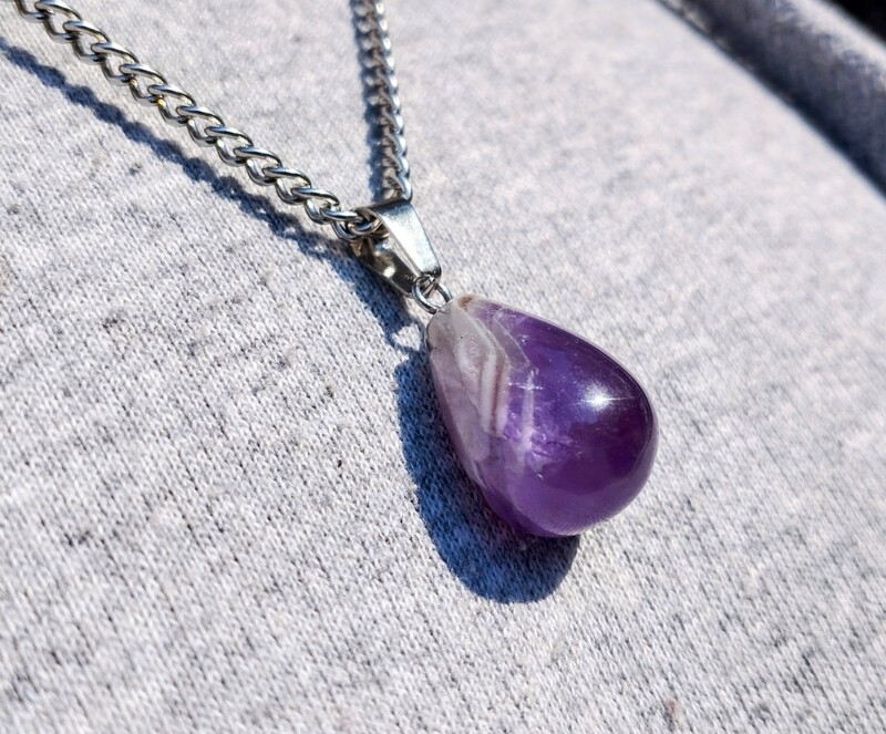 Amethyst drop pendant