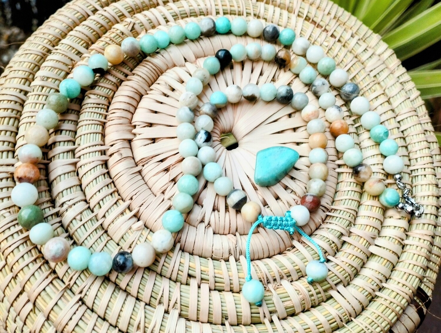 Amazonite 8mm bead necklace &amp; bracelet set