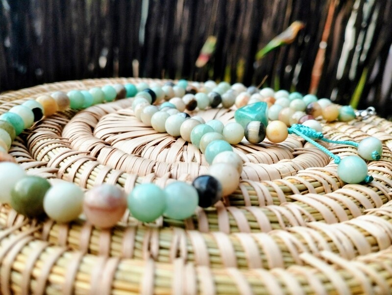 Amazonite 8mm bead necklace &amp; bracelet set