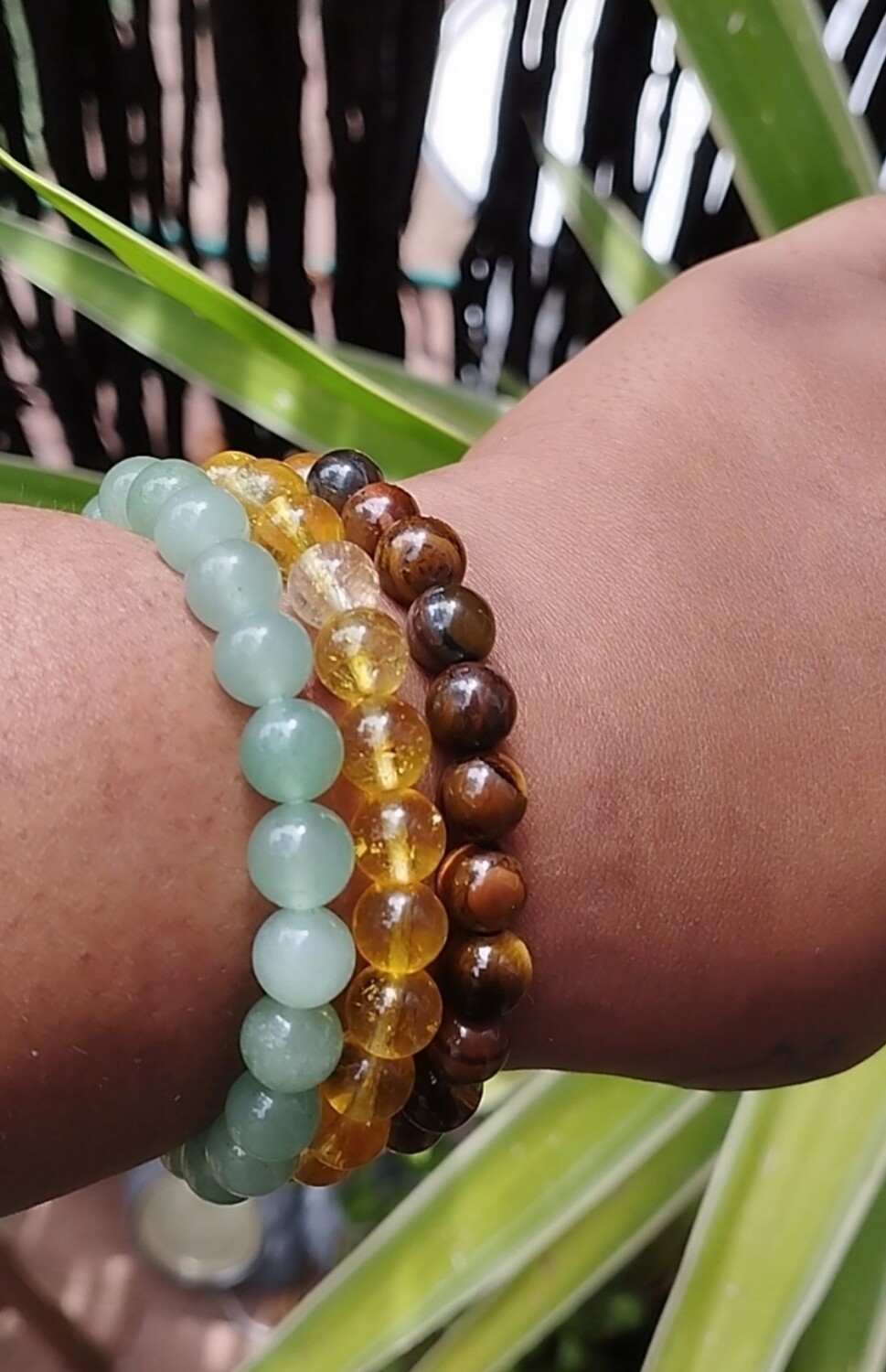 Abundance elastic 8mm bead bracelet set