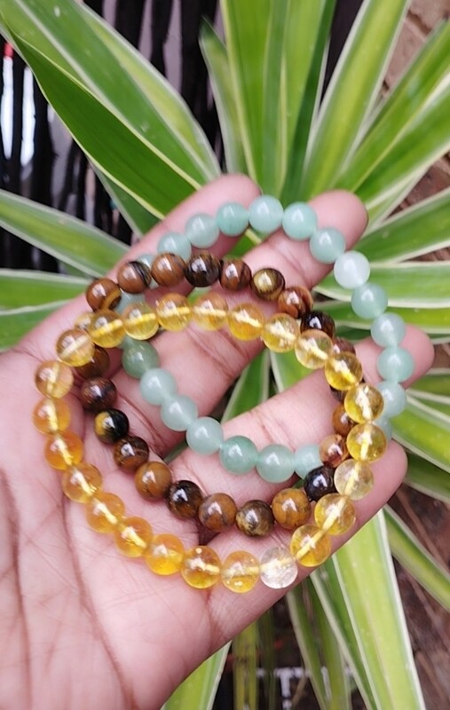 Abundance elastic 8mm bead bracelet set