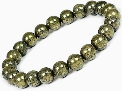 Pyrite bead bracelet (elastic or adjustable)