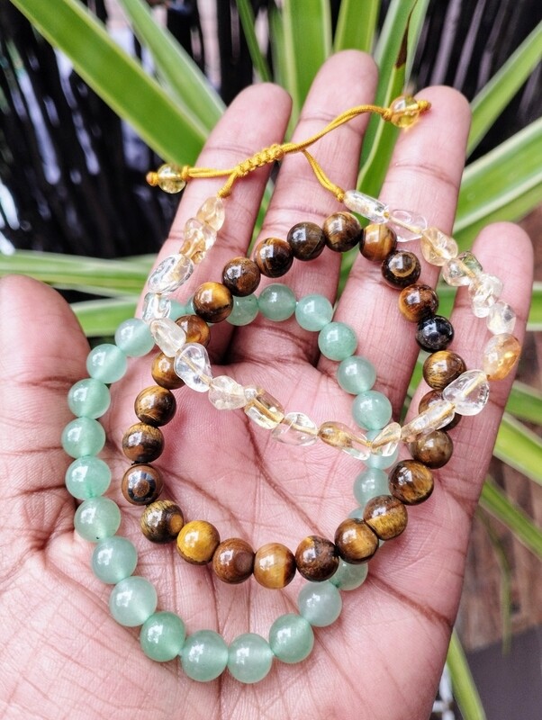 Abundance 8mm bead &amp; Nuggets bracelet set