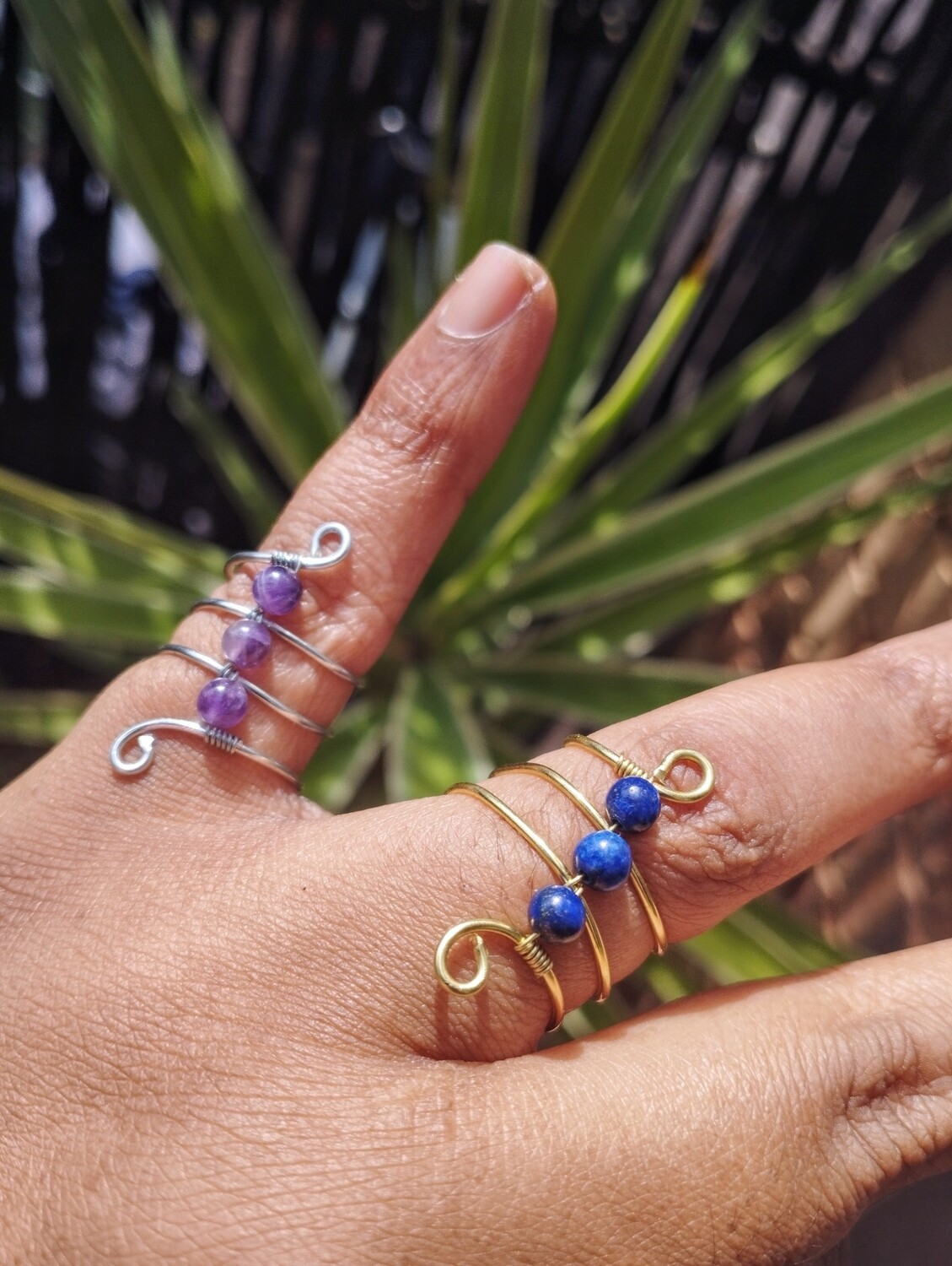 Copper wire spiral ring