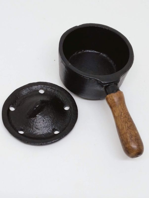 Cast Iron Resin Burner (Cauldron) with wooden handle 