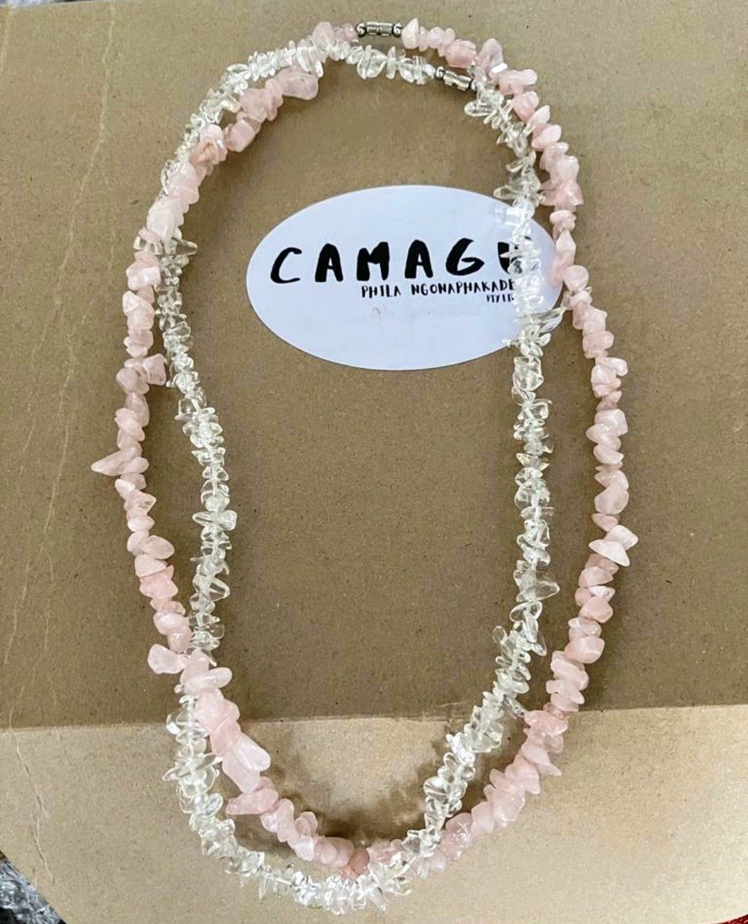 Rose quartz chip necklace (for love, peace and calm)