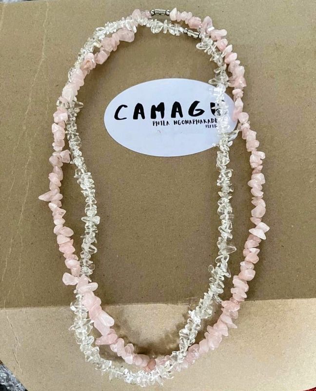 Rose quartz chip necklace (for love, peace and calm)