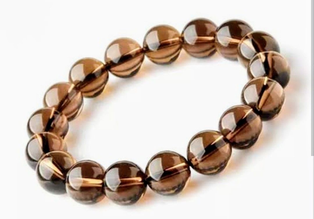 Smokey quartz 8mm beads elastic bracelet