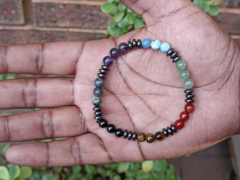7 Chakra Bracelet – Hematite Grounding Elastic Bracelet