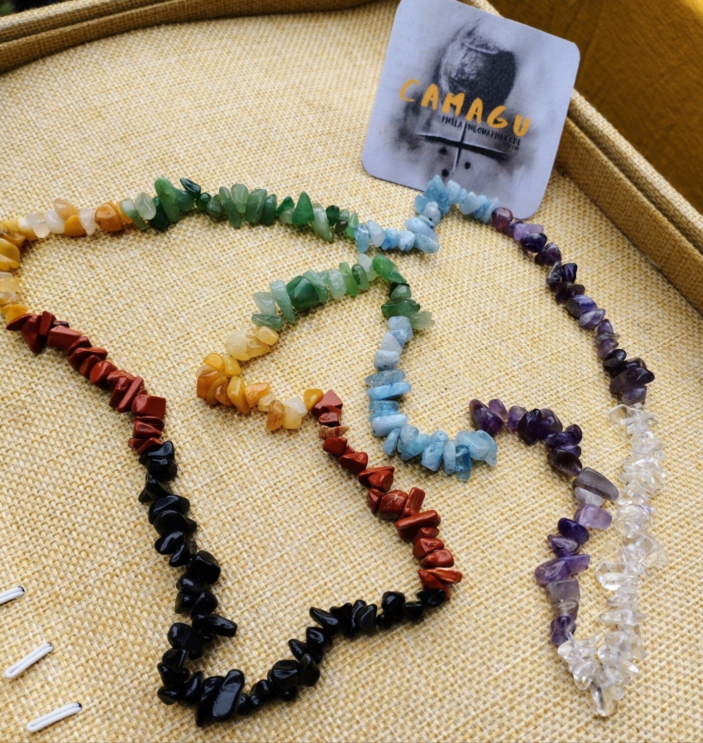7 Chakra Necklace – Crystal Chip Long Strand Necklace (85cm)