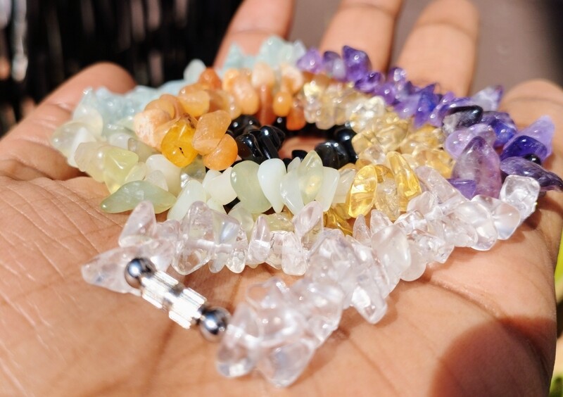 7 Chakra Necklace – Crystal Chip Long Strand Necklace (85cm)